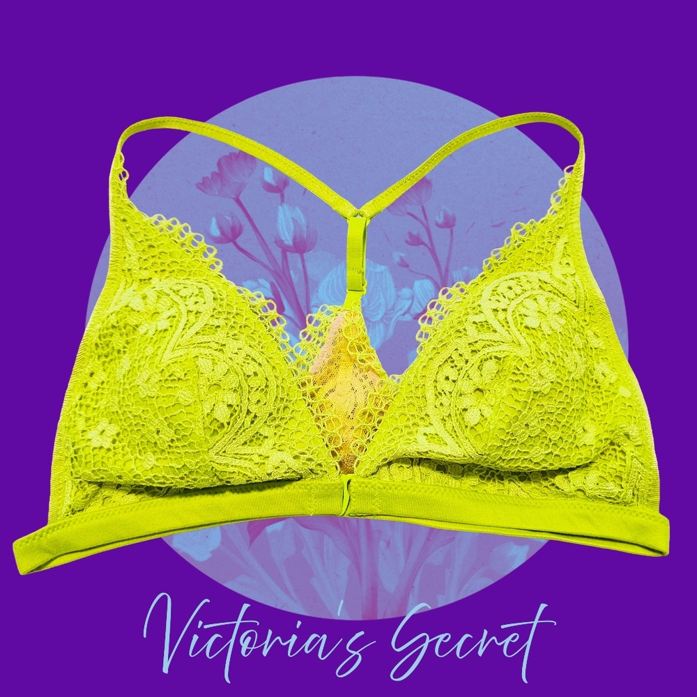 Victoria's Secret - Bright Chartreuse Lace Bralette